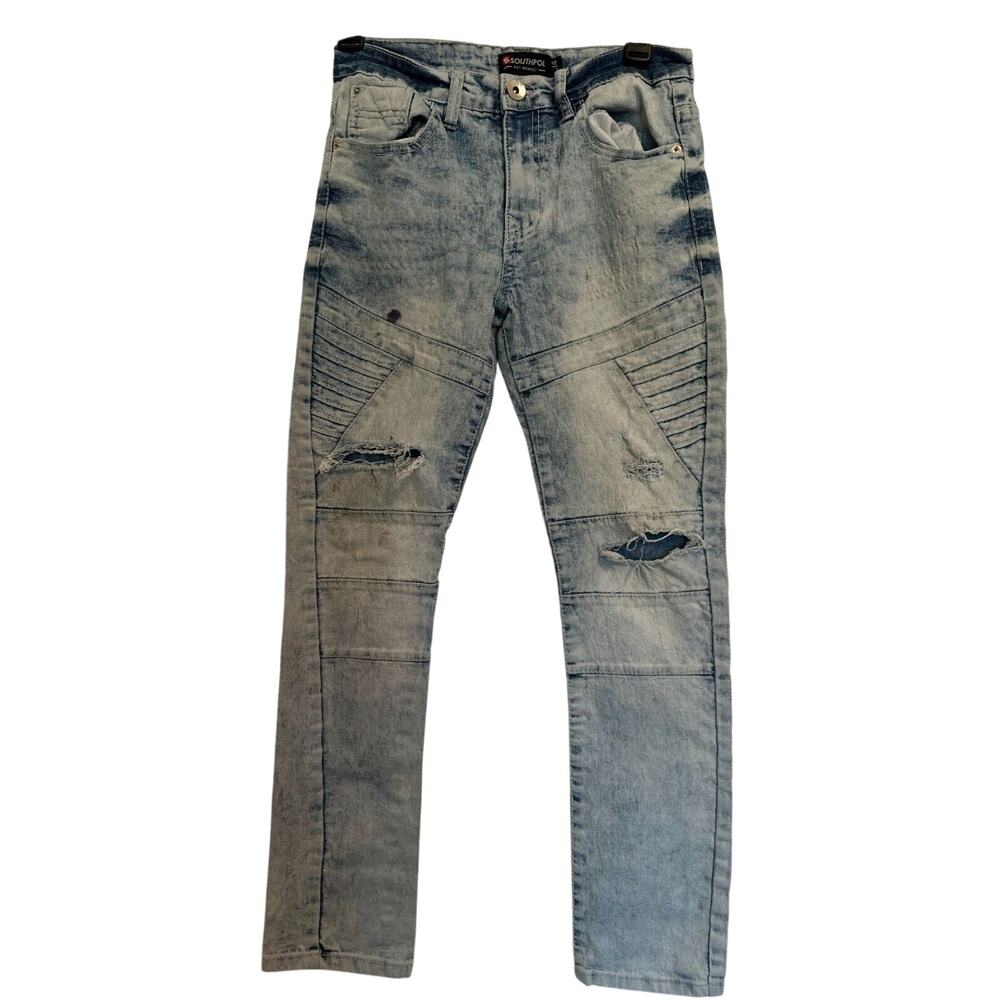 SOUTHPOLE  Blue Stretch Sz 14 Denim Jeans Distressed Streetwear Grunge Hip Hop